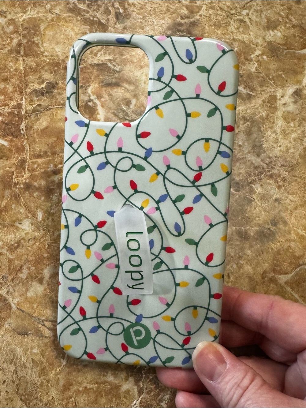 Loopy Phone Case iPhone 12 Clear 6.1” Regular Merry & Bright Christmas Lights